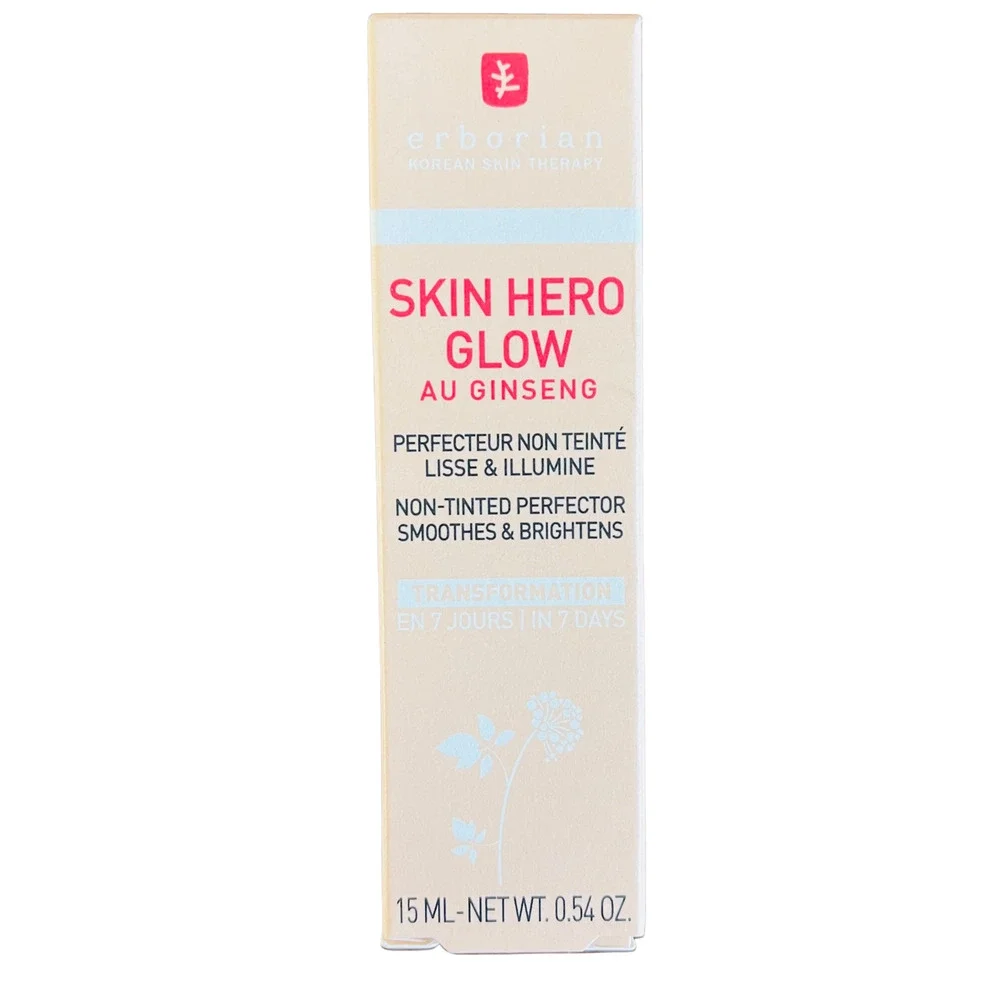 Erborian Skin Hero Glow Non-Tinted Perfector 0.54 oz / 15mL Travel Mini NIB